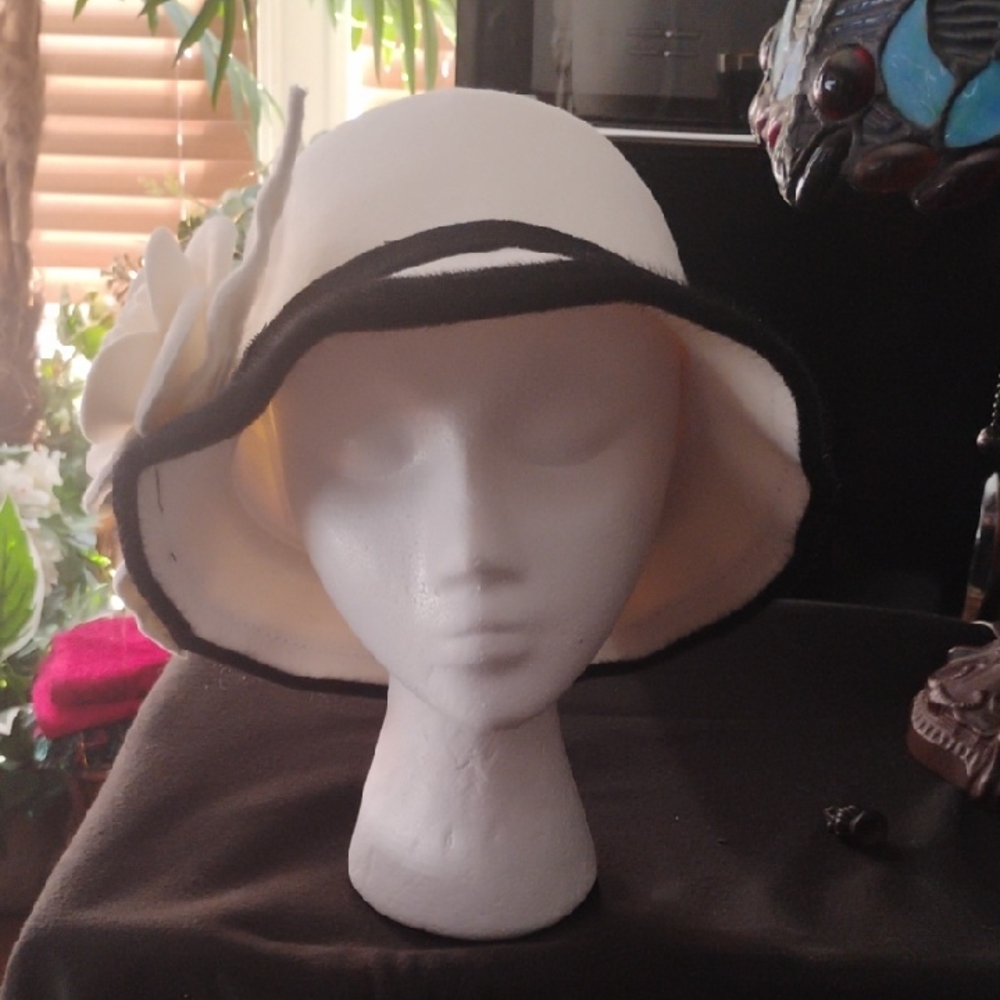 Elegant Cream and Black Women's Hat